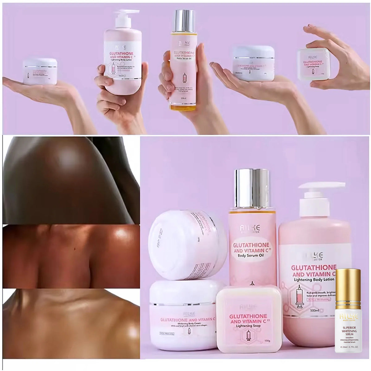 AILKE Vitamin C Glutathione Brightening Body Lotion Even Skin Tone