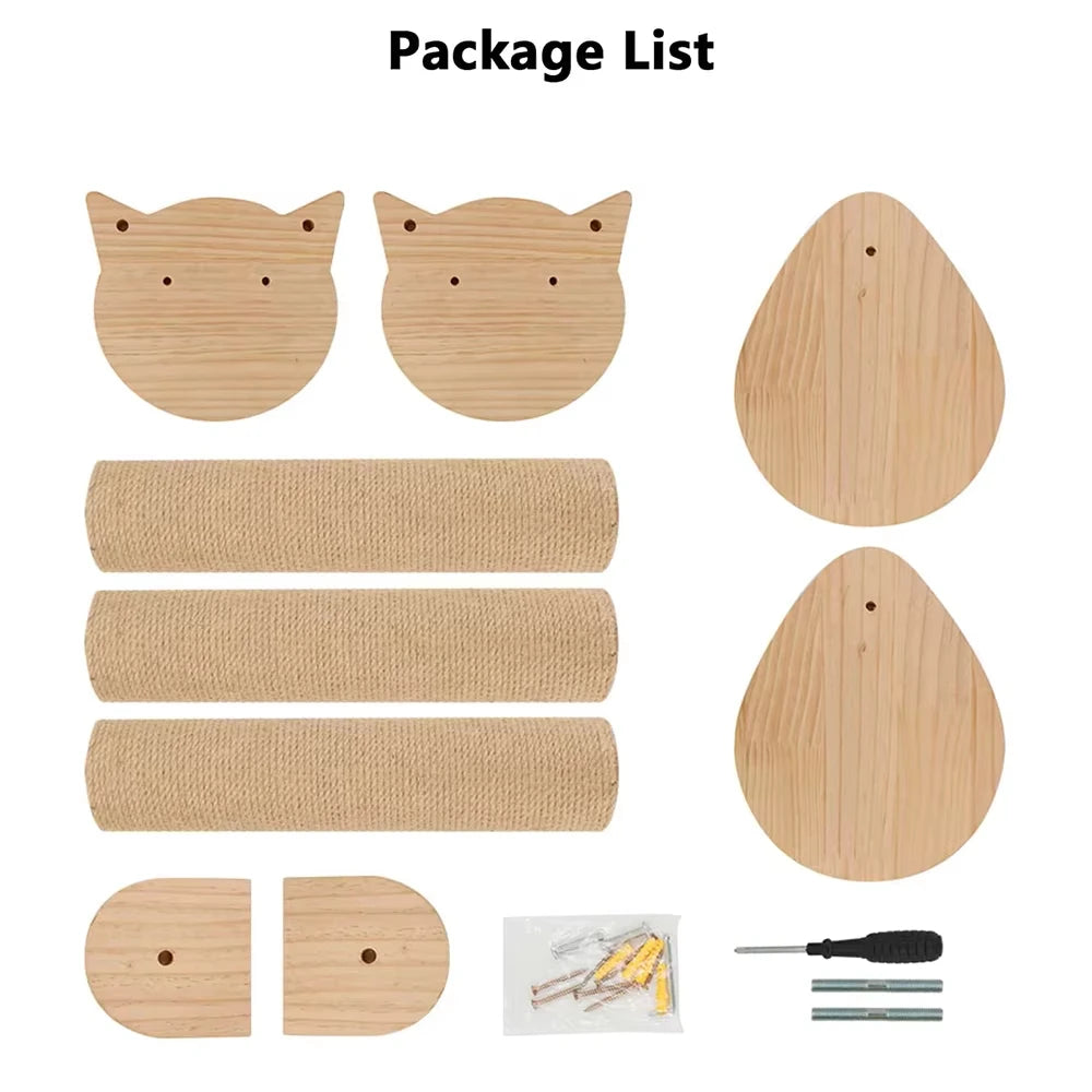 CWV Sisal Wall Mounted Cat Tree With Hammock And Scratcher