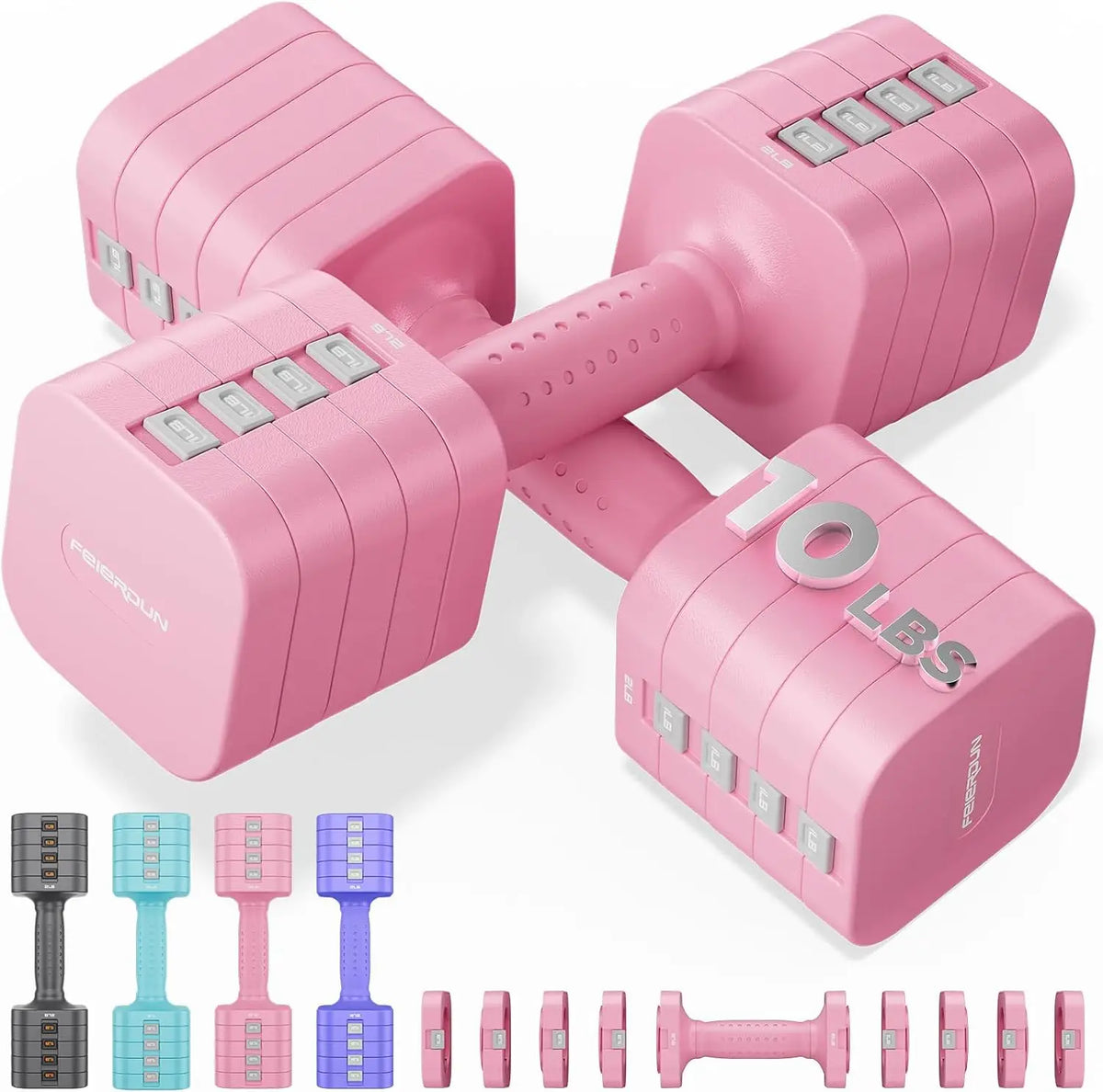 Feierdun Adjustable Dumbbell Set For Home Strength Training