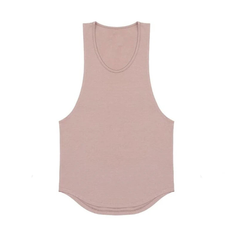 Cotton Breathable Sleeveless Tank Top for Gym Training and Running