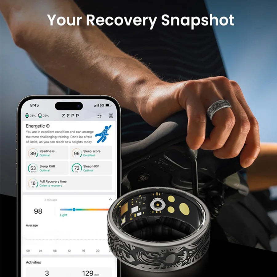 Smart Ring Fitness Tracker With Sleep Monitor IP68 Waterproof