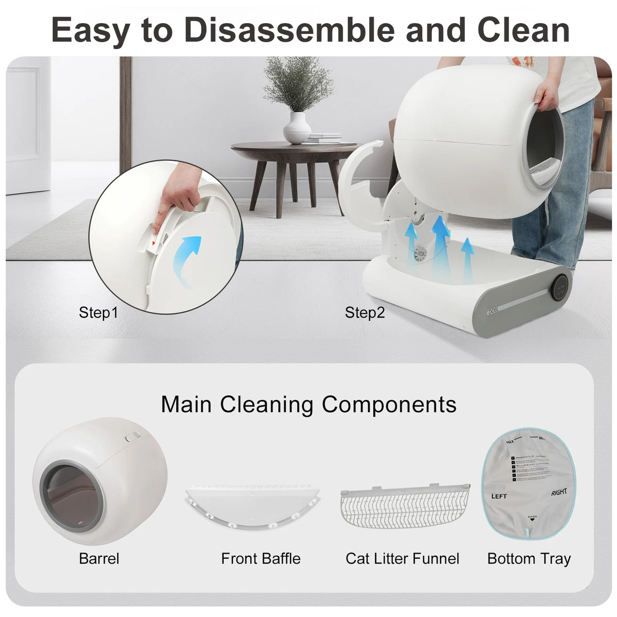 DOEL Smart Automatic Self Cleaning WiFi Cat Litter Box