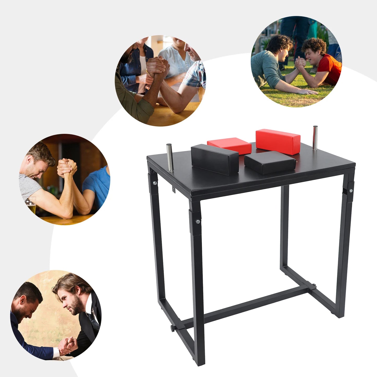 Arm Wrestling Table Folding Strength Trainer With Steel Frame For Home Gym