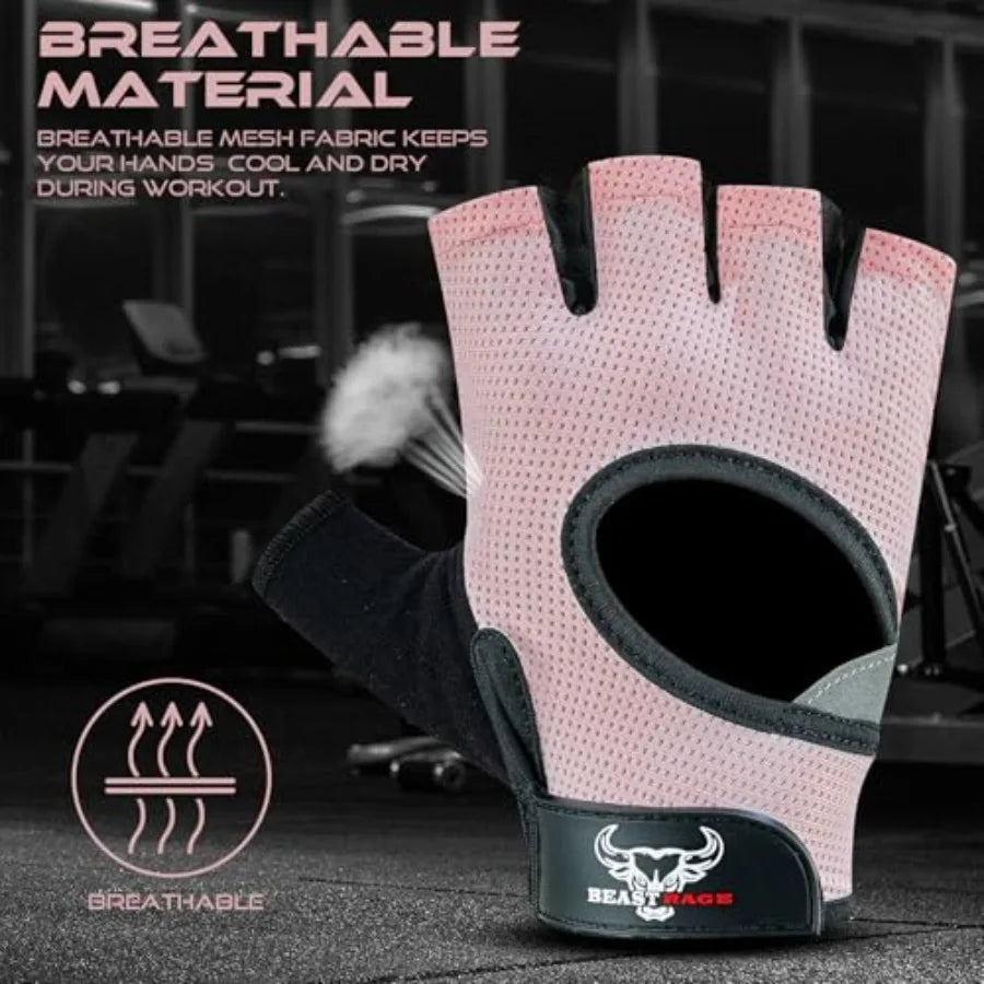 Breathable Fingerless Weight Lifting Gloves Featuring Protective Palm Padding