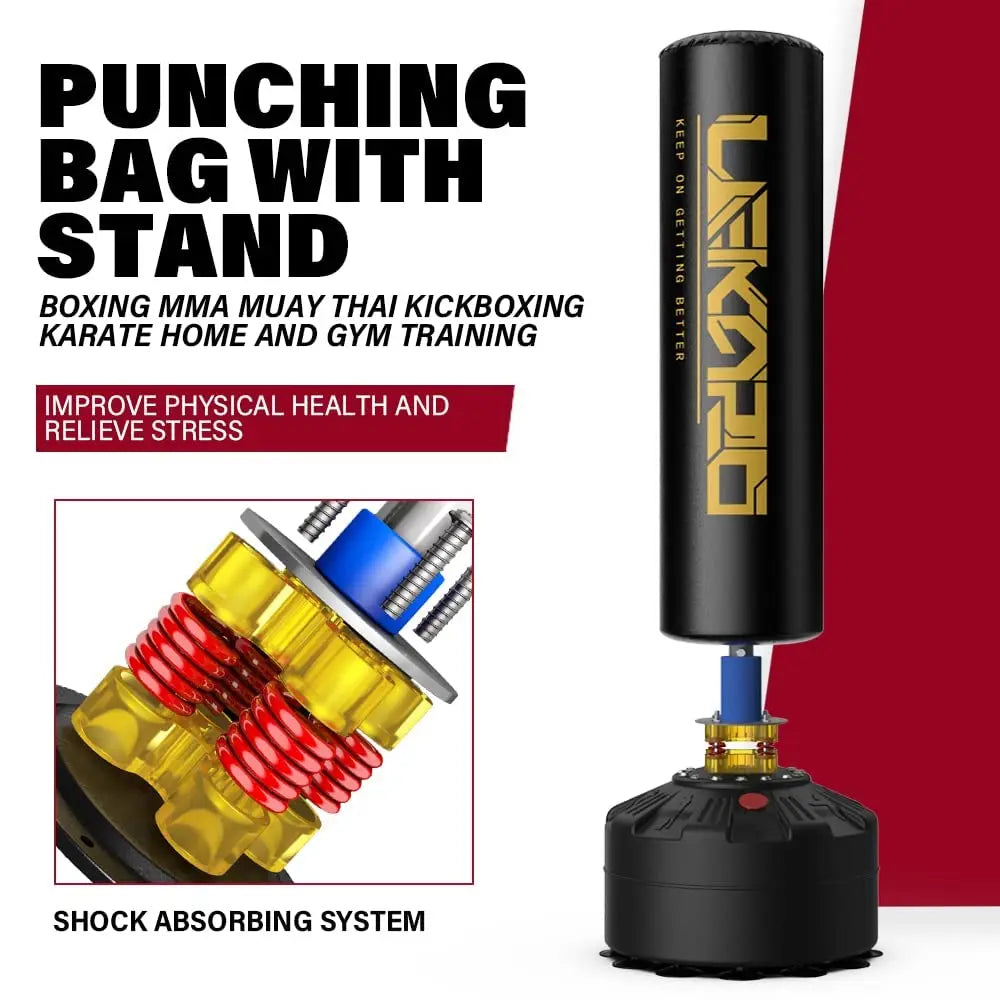 Standing Muay Thai Boxing Tower Sandbag Punching Post Heavy Bag