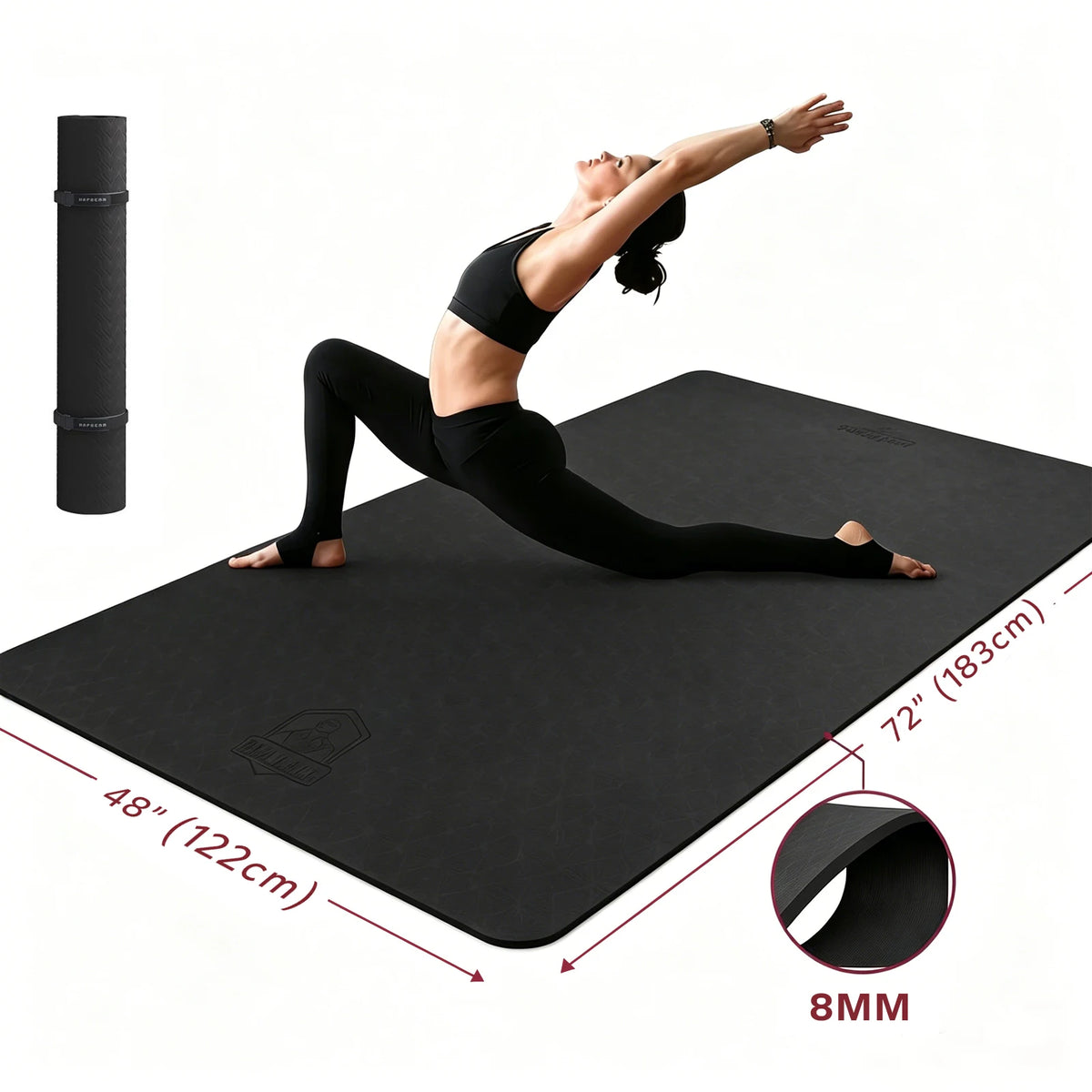 Hapbear TPE Double Sided Non Slip Yoga Mat With Bag