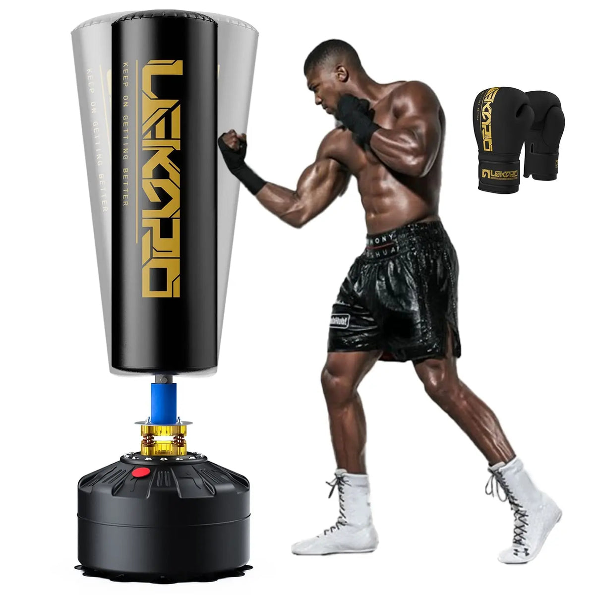 Standing Muay Thai Boxing Tower Sandbag Punching Post Heavy Bag