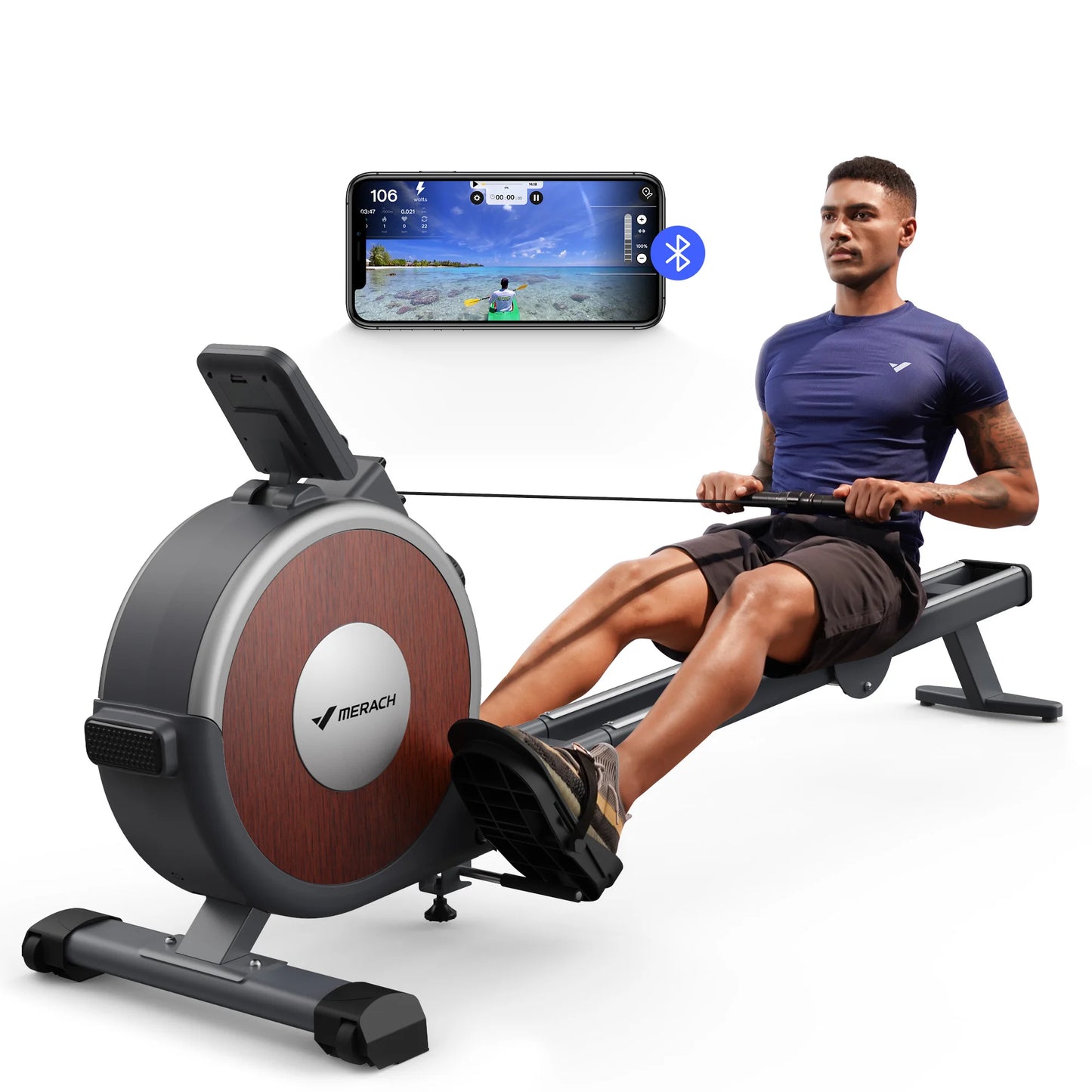 MERACH Magnetic Rowing Machine For Home With 16 Resistance Levels