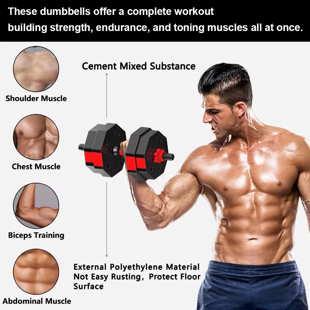 Adjustable Dumbbell Barbell Fitness Weights For Home Gym