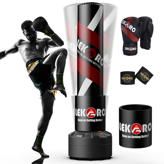 Standing Muay Thai Boxing Tower Sandbag Punching Post Heavy Bag