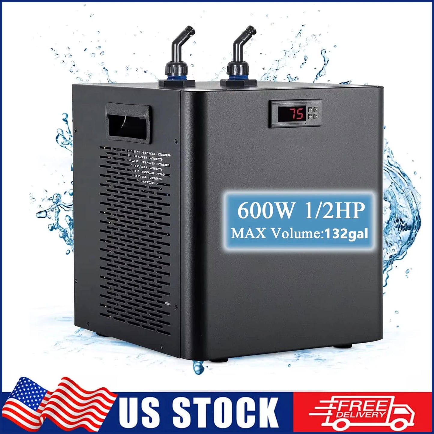 Aquarium Chiller Axolotl Adjustable Temperature One Half HP Water Cooler