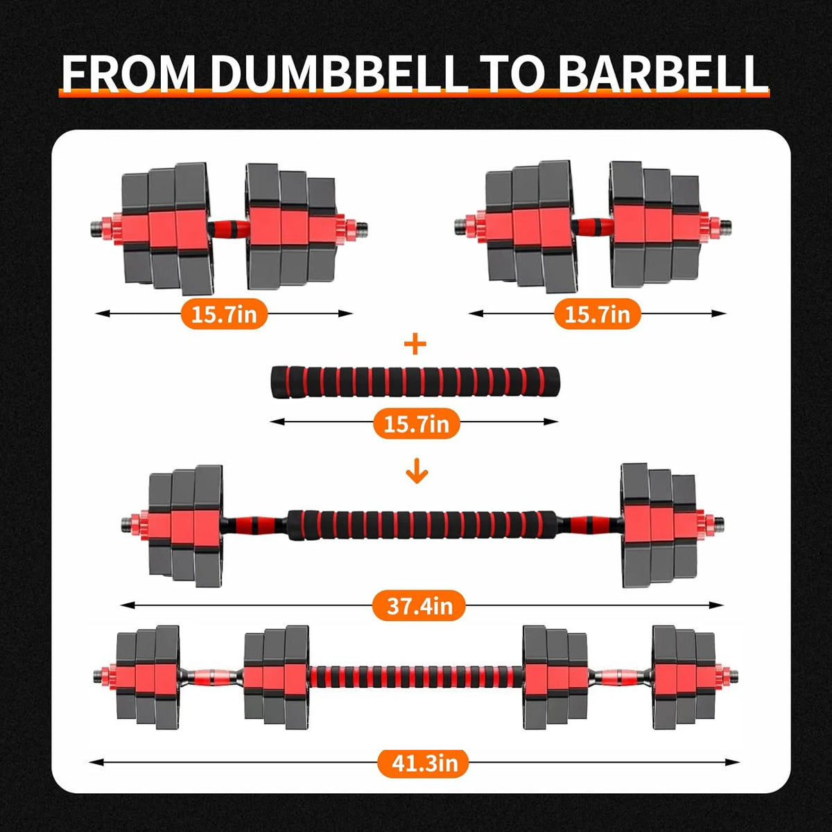 Adjustable Dumbbell Barbell Fitness Weights For Home Gym