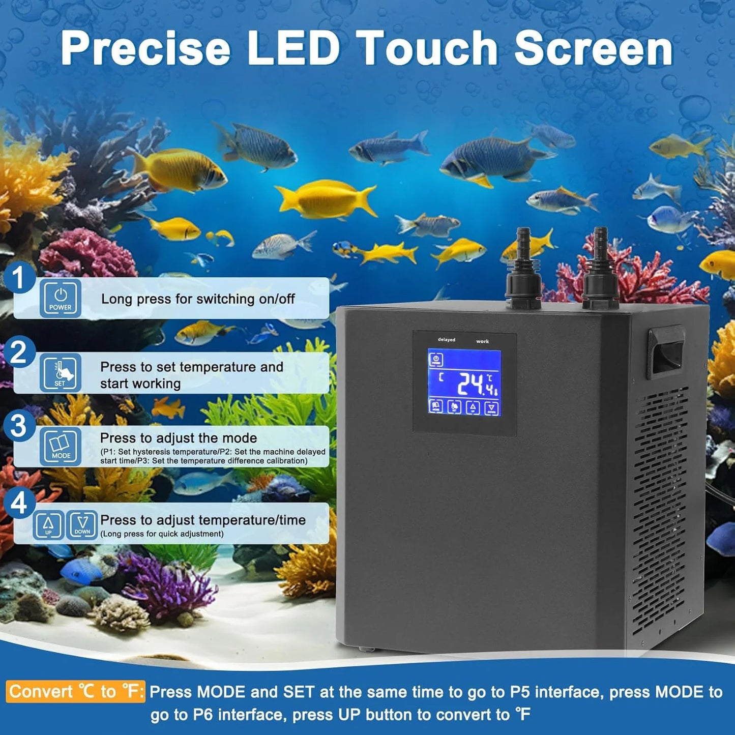 Aquarium Chiller One Third HP Water Cooling System With LED Display