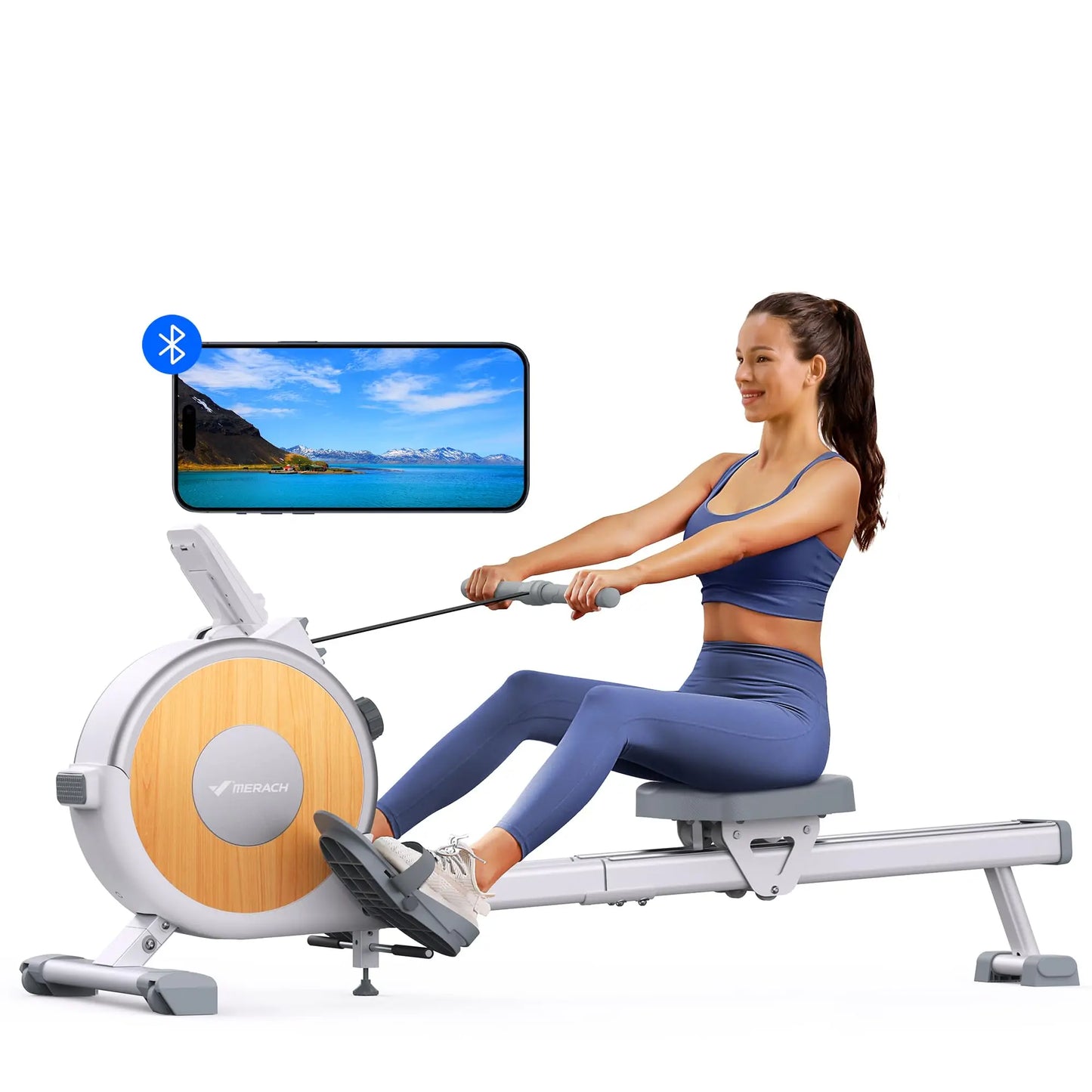 MERACH Magnetic Rowing Machine For Home With 16 Resistance Levels