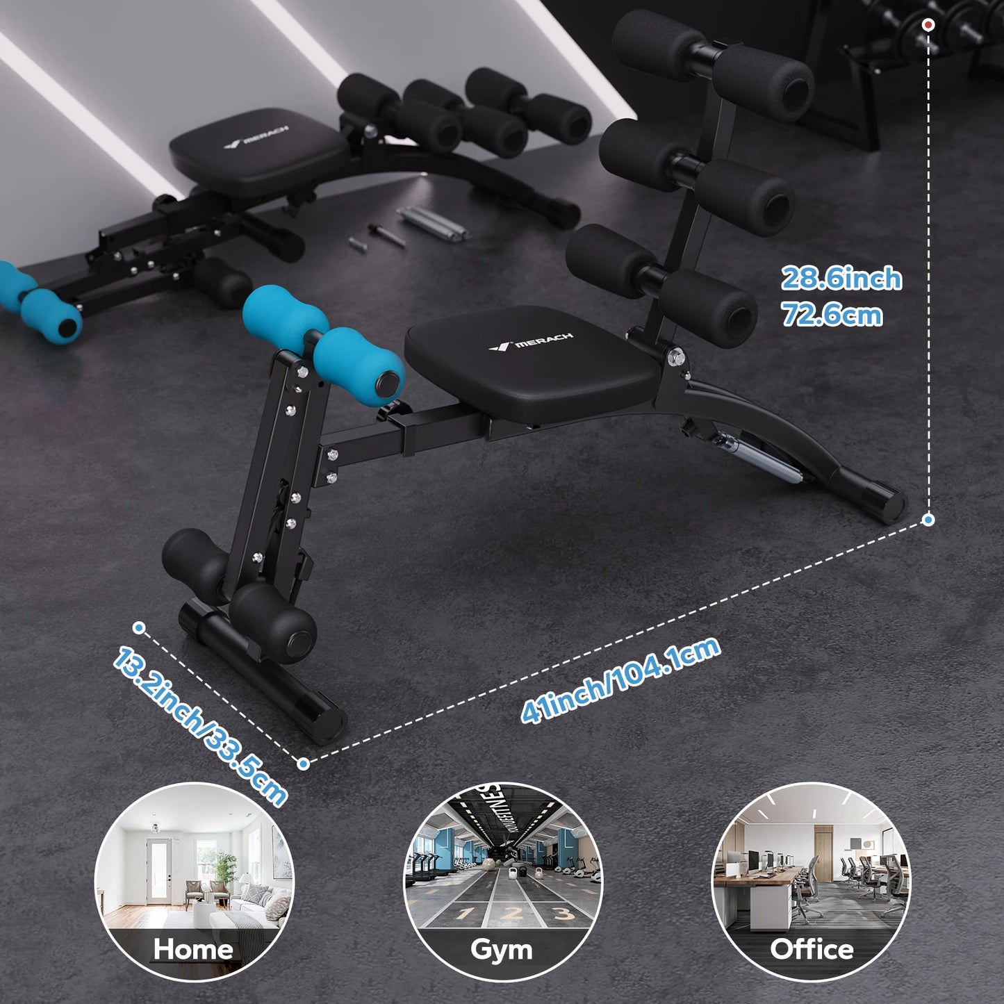 MERACH Ab Machine Multi Functional Adjustable Trainer For Home Gym