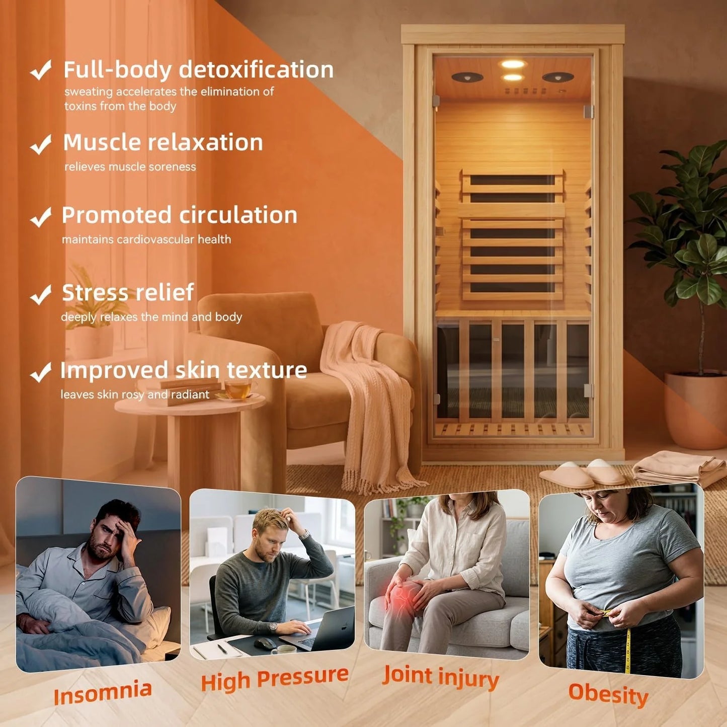 Nordivale Far Infrared Sauna Room With Glass Door Bluetooth