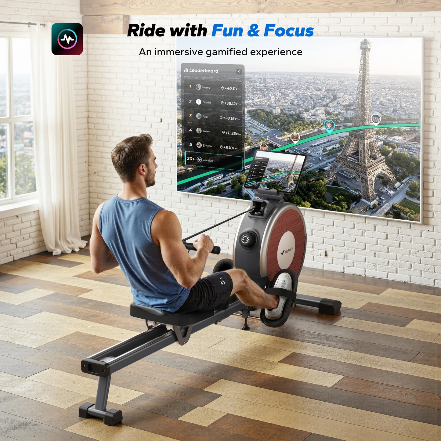 MERACH Magnetic Rowing Machine For Home With 16 Resistance Levels