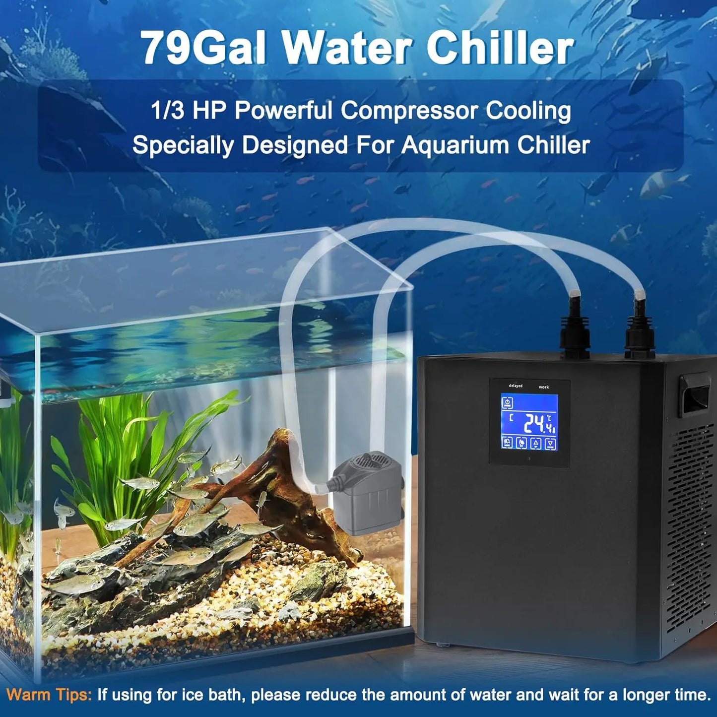 Aquarium Chiller One Third HP Water Cooling System With LED Display