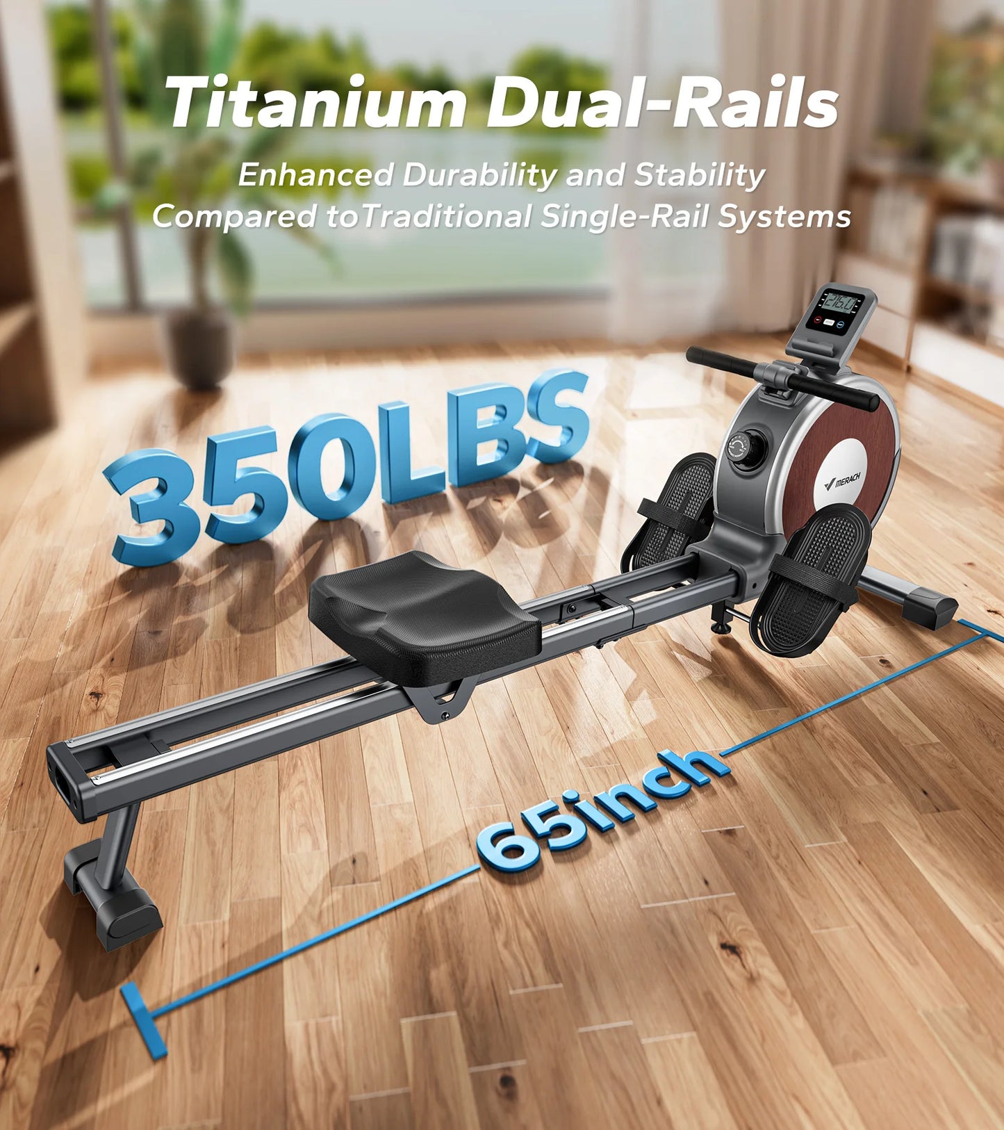 MERACH Magnetic Rowing Machine For Home With 16 Resistance Levels