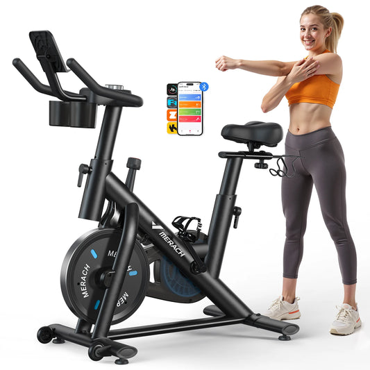 MERACH Magnetic Braking Exercise Bike With App Low Noise