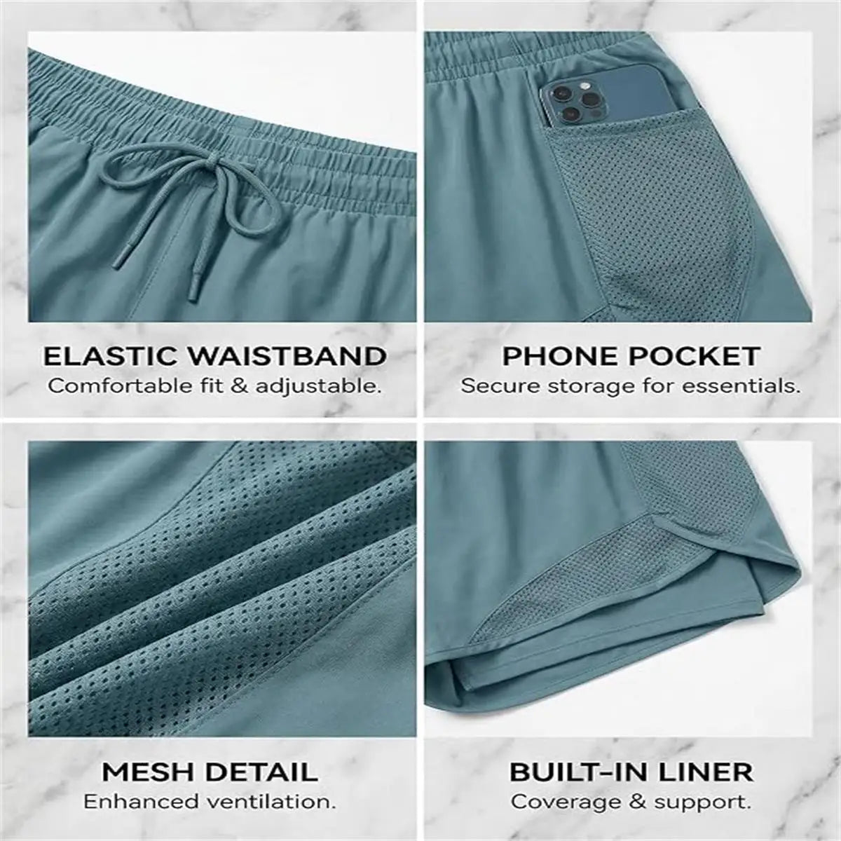 Women's Quick Dry Yoga Shorts With Flexible Stretch Fabric