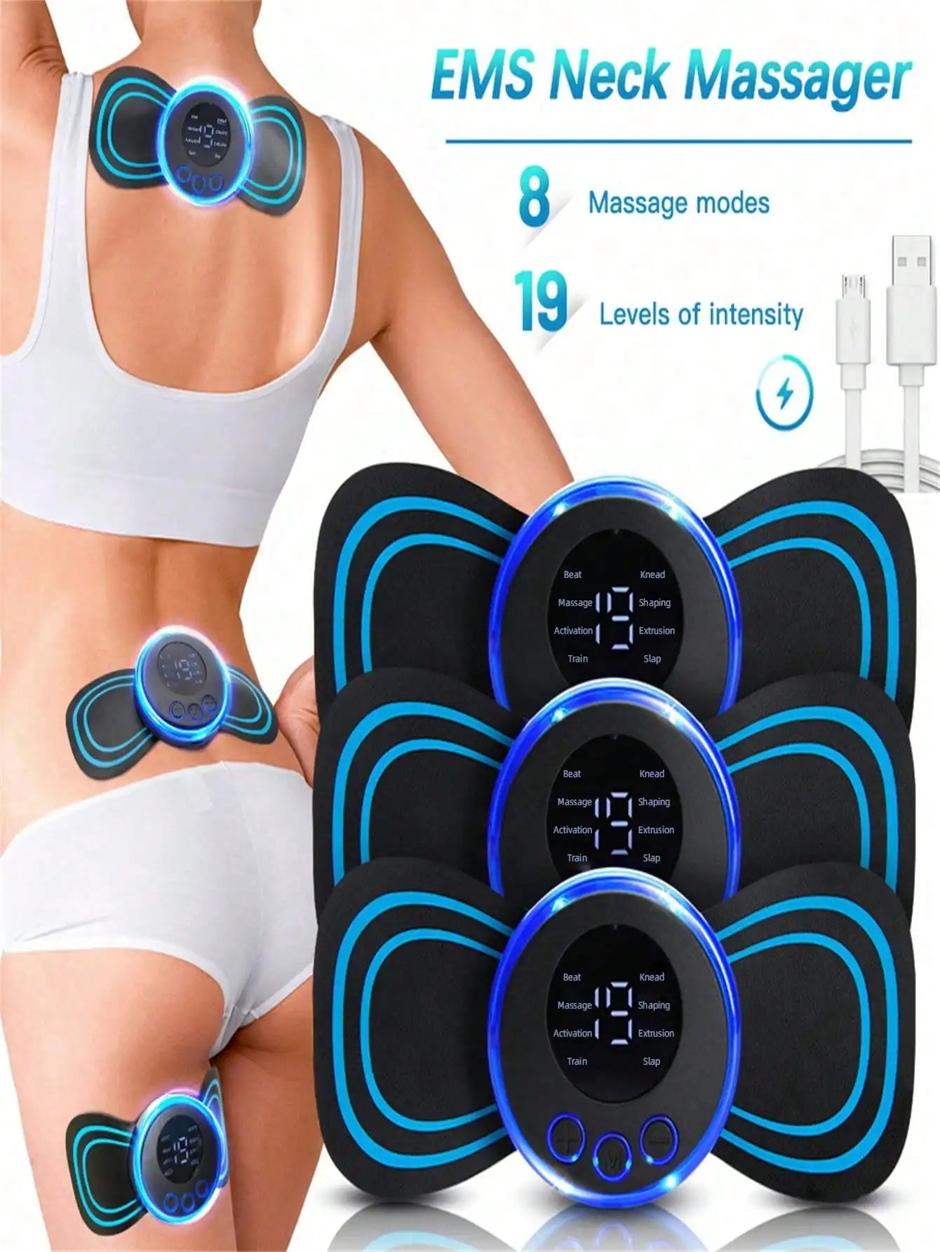EMS Massager Kit For Whole Body With Foot Pad And Patch