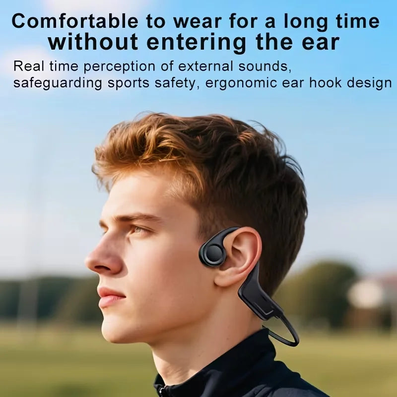 Open Ear Bone Conduction Headphones With Built In Microphone