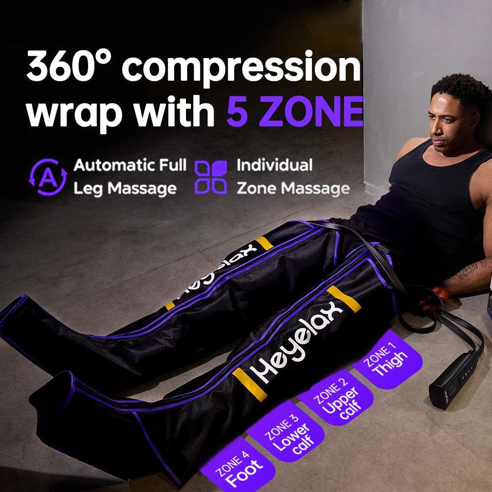 Heyelax Leg Compression Massager for Circulation, Recovery, Pain Relief