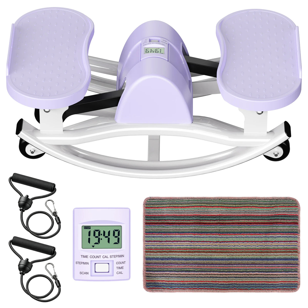 Digital Display Twisting Stepper Machine With Resistance Bands