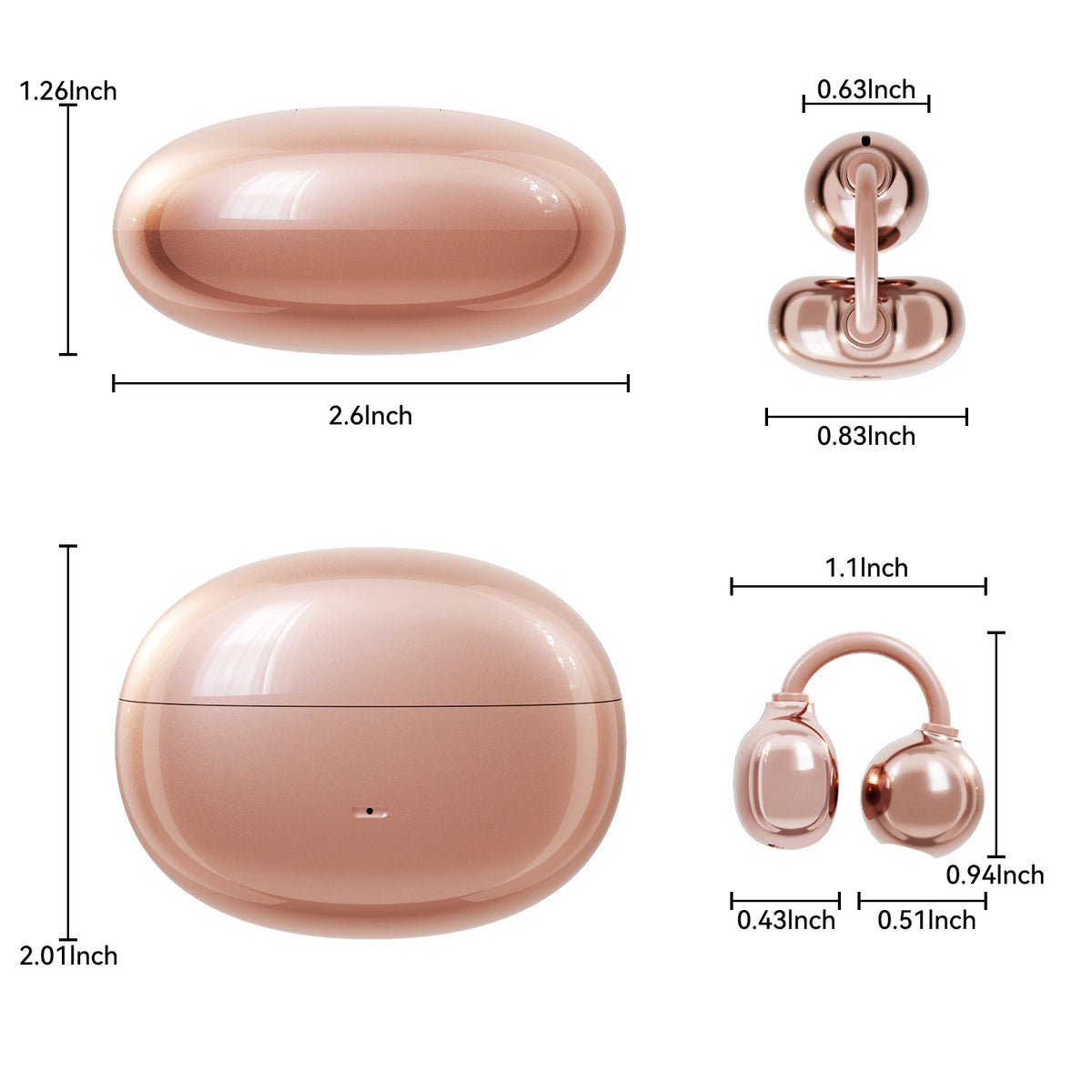 Insonixn Open Ear Clip Wireless Bluetooth Headphones With Mic