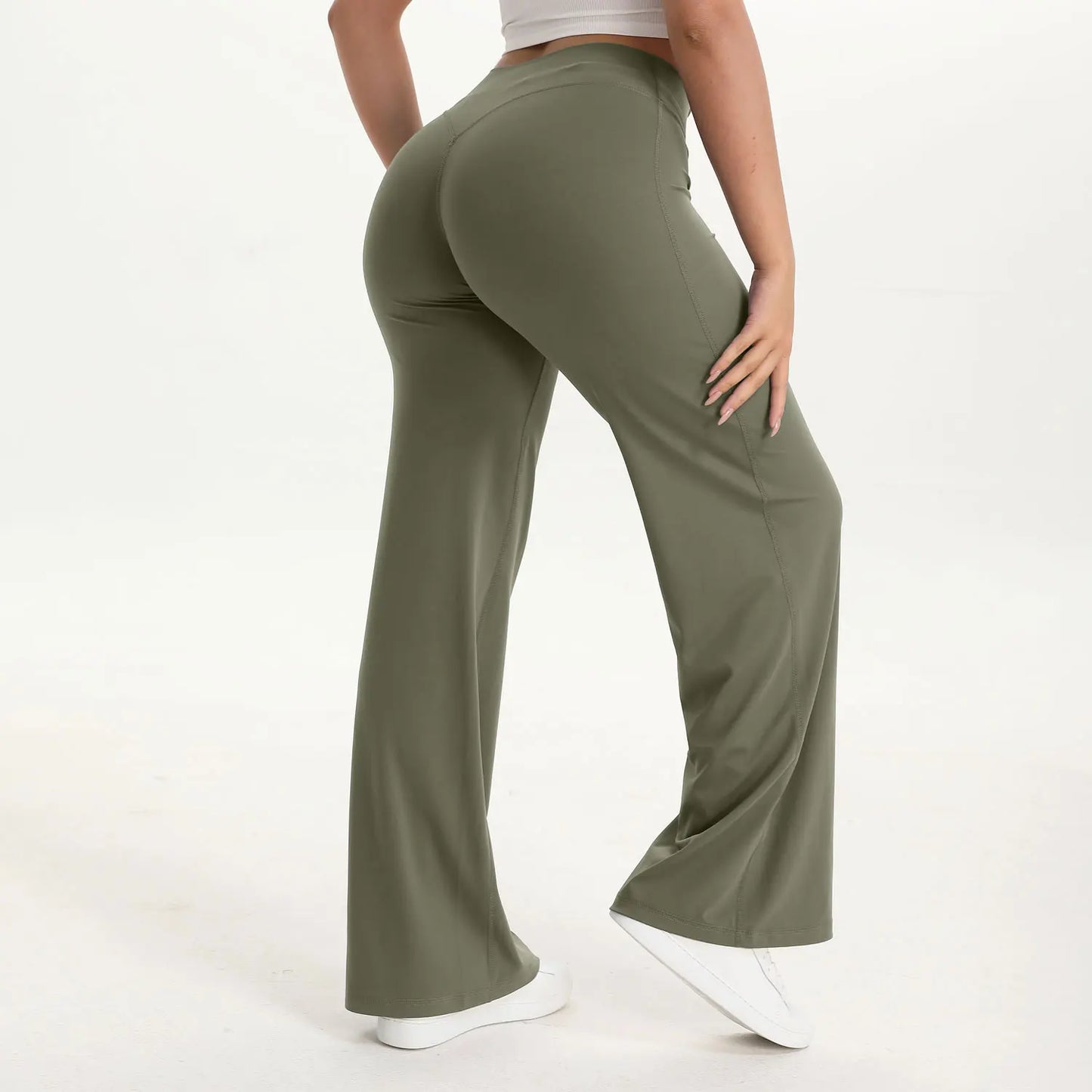 NCLAGEN SoftMotion Straight Leg Yoga Pants for Women Mid Waist