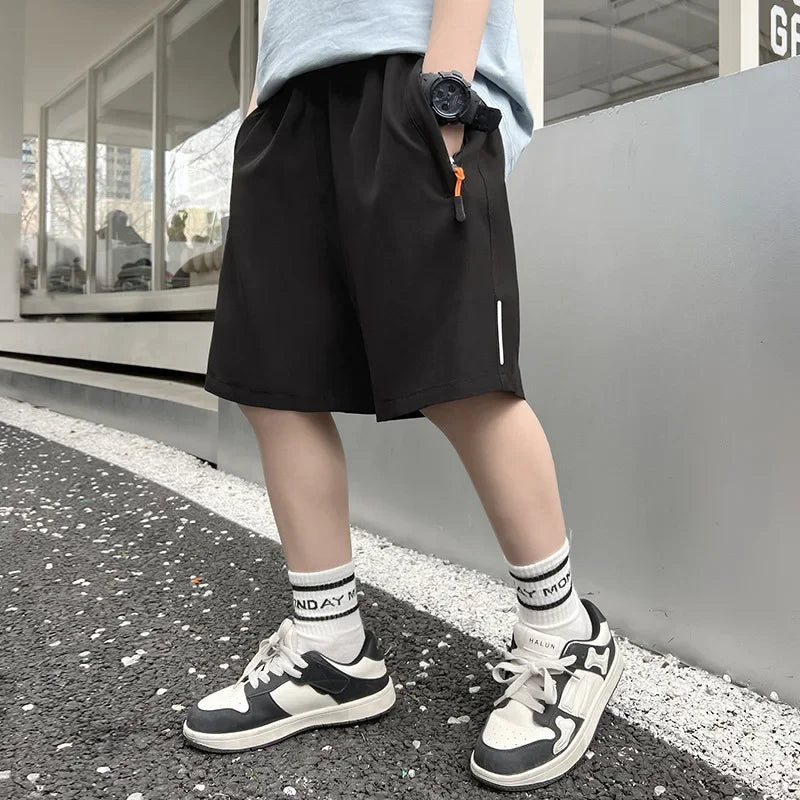 Summer Ice Silk Running Shorts Men Quick Dry Breathable