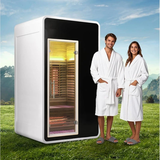 Infrared Two Person Sauna With WiFi Control In Hemlock Wood