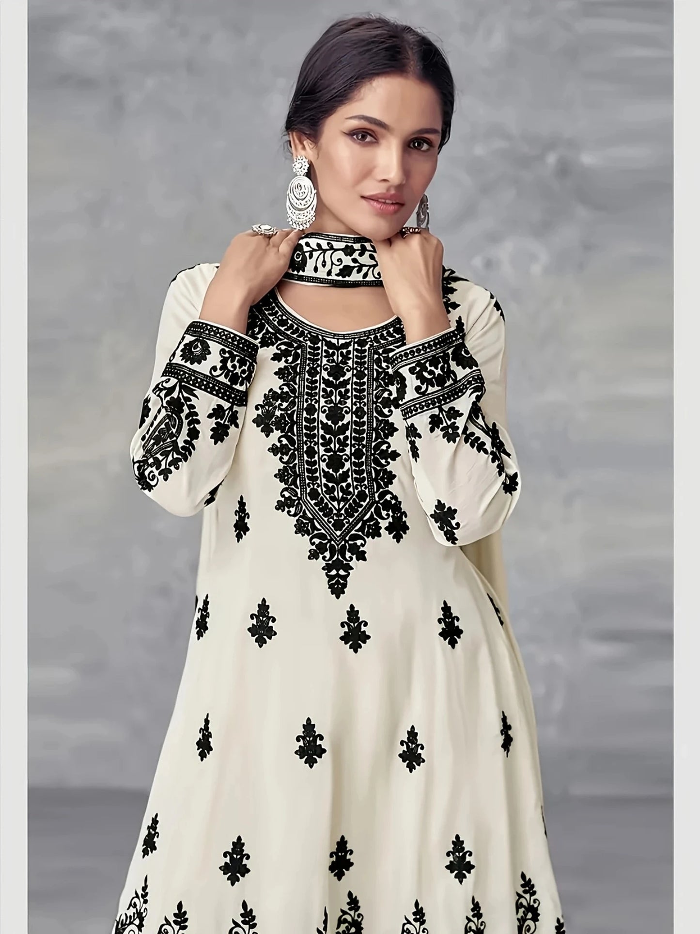 Printed Ethnic Style Three Piece Set With Headscarf