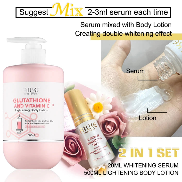 AILKE Vitamin C Glutathione Brightening Body Lotion Even Skin Tone