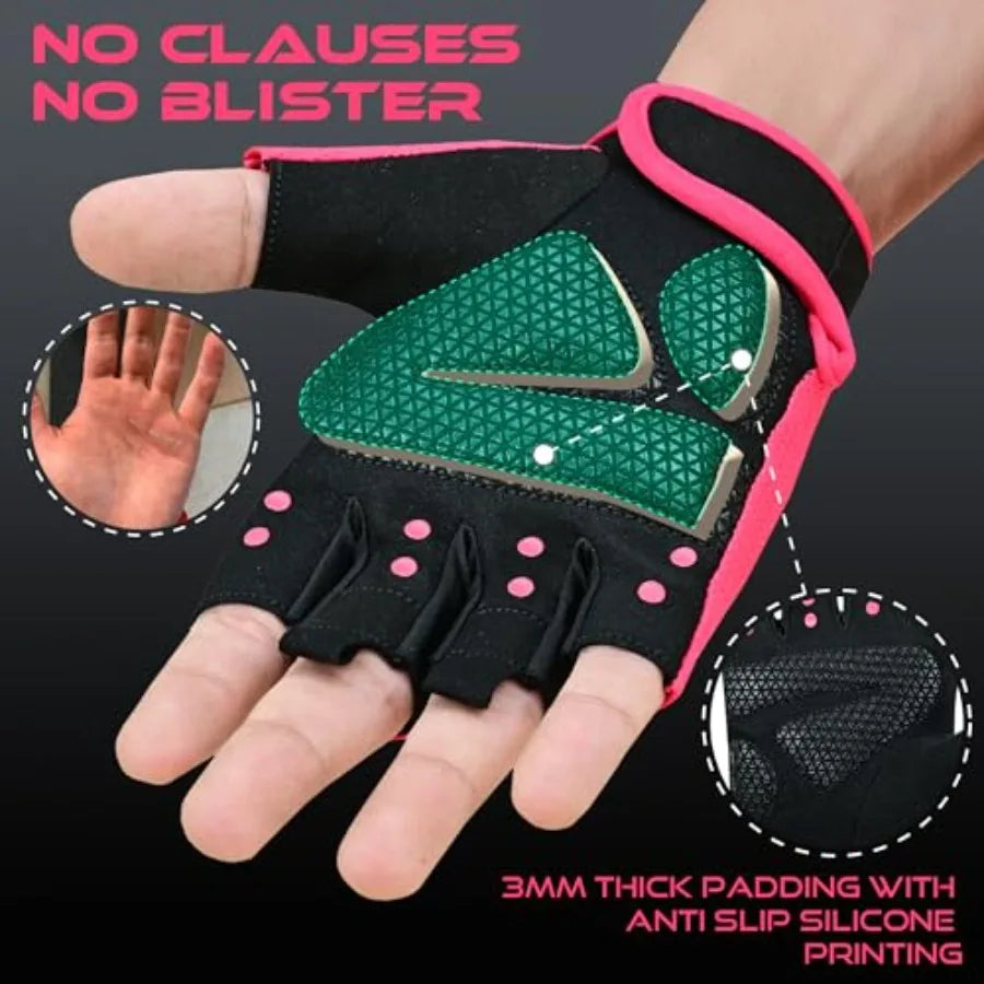Breathable Fingerless Workout Gloves With Palm Protection For Weightlifting