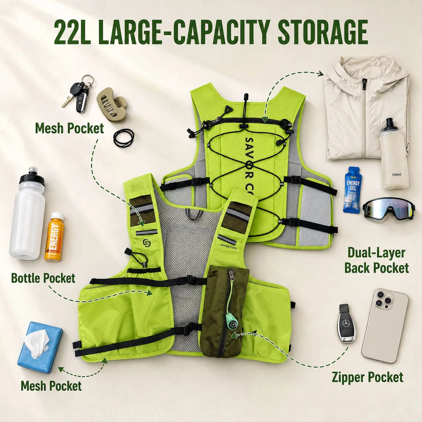 Snow Deer Outdoor Cooling Vest With Built in Water Bladder