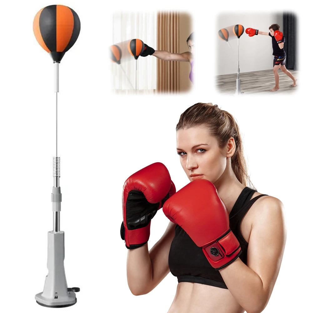 JOCESTYLE Height Adjustable Boxing Bag With Punching Reflex Ball