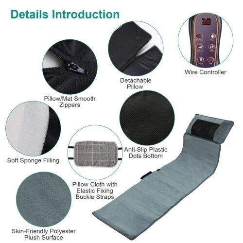 Electric Massage Mat With Heating Kneading Vibration For Full Body