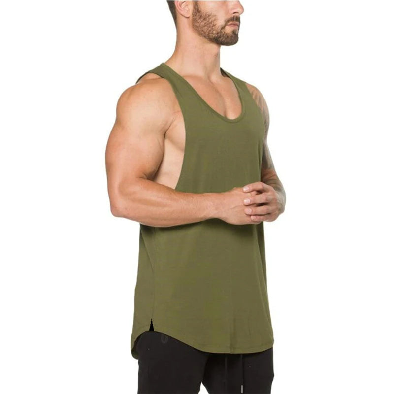 Cotton Breathable Sleeveless Tank Top for Gym Training and Running