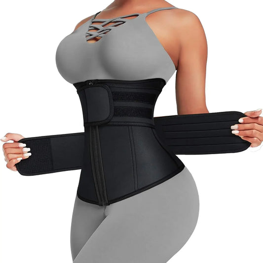 Sculpt And Lift Waist Trainer Cincher With Dual Belt Zipper