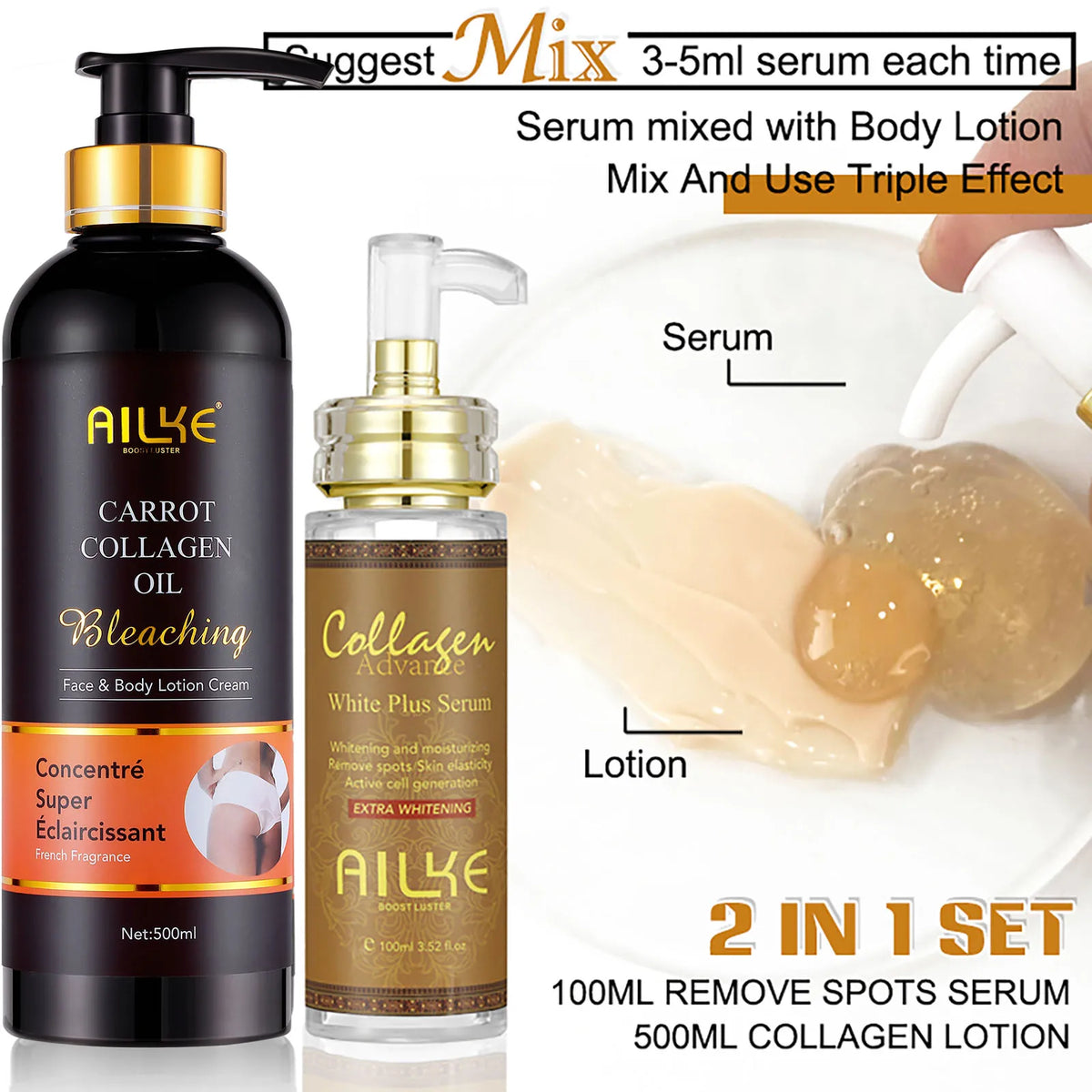 Ailke Glutathione Whitening Moisturizing Body Lotion Dark Spot Cream