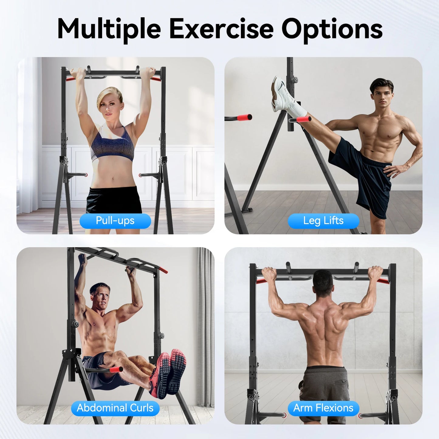 Adjustable Foldable Pull Up Station for Home Gym Workouts