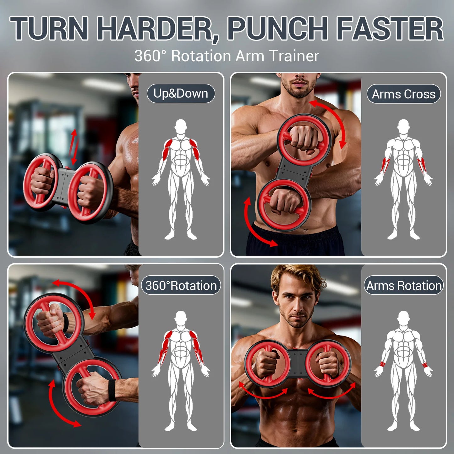 3-In-1 Upper Body Strength Trainer With Rotator Forearm And Band