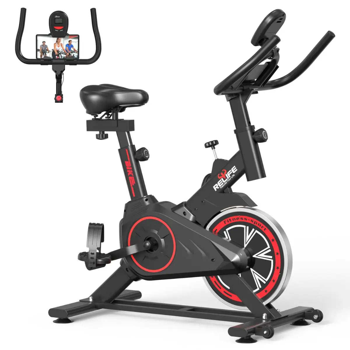 Relife Exercise Bike Stationary For Home With Silent Belt Drive
