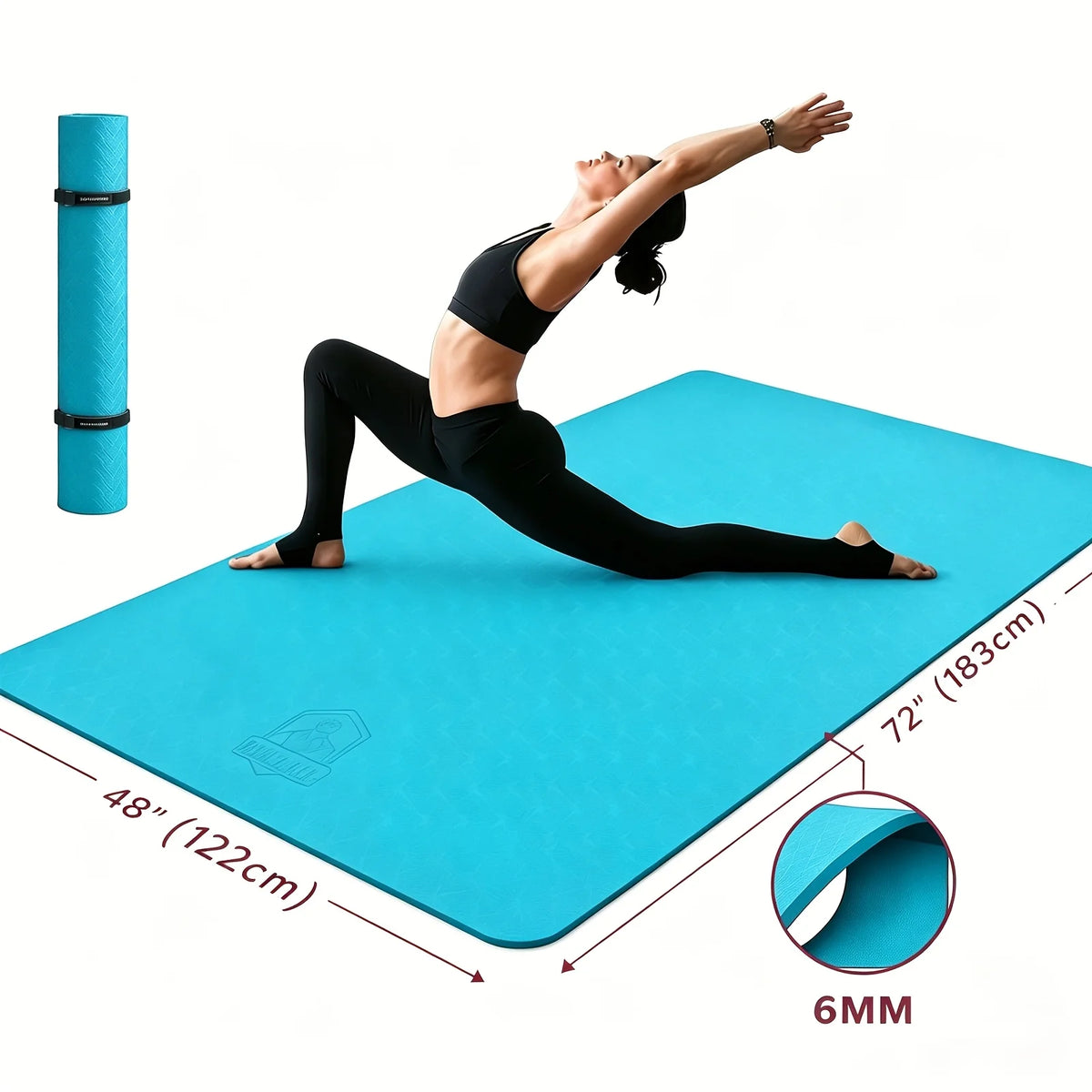 Hapbear TPE Double Sided Non Slip Yoga Mat With Bag