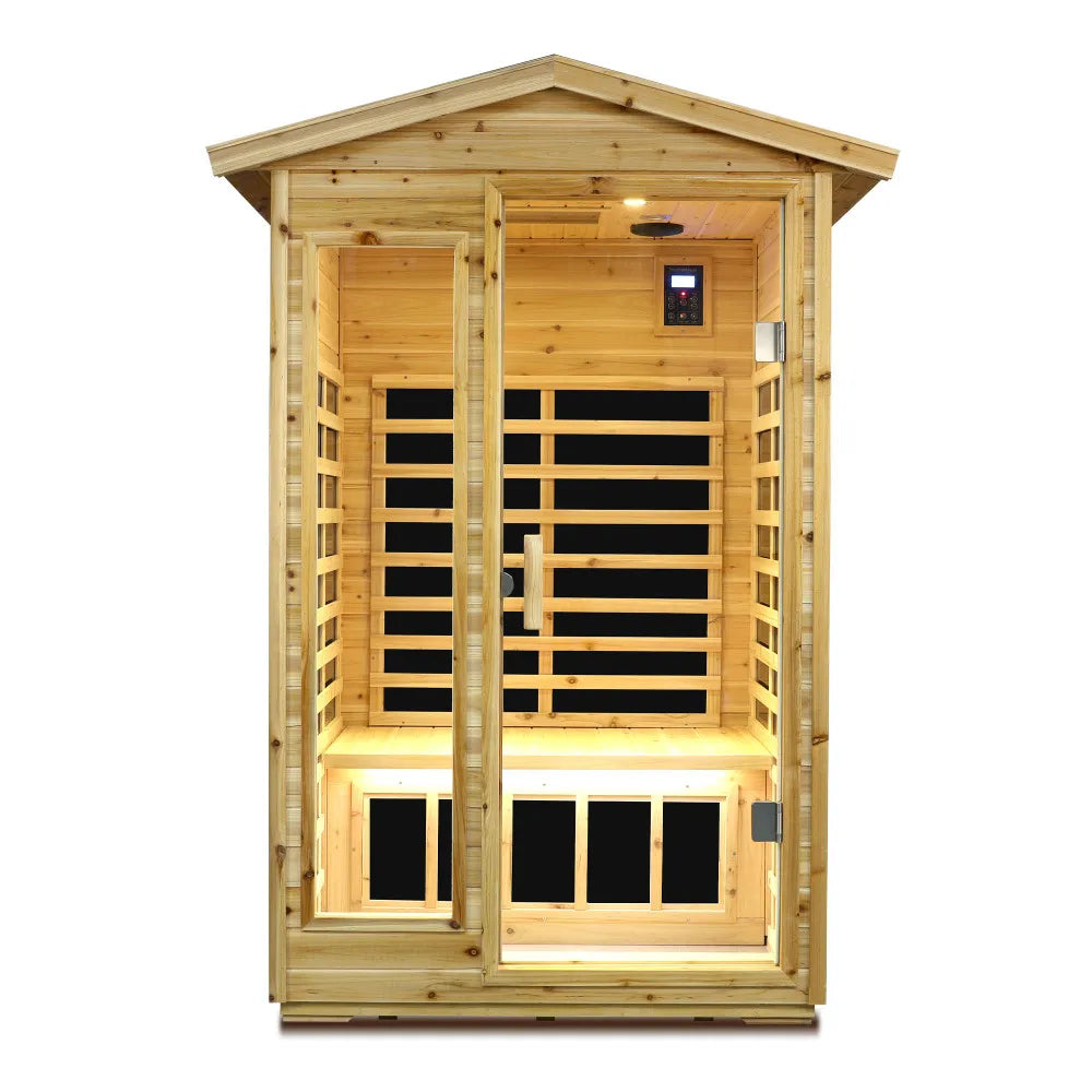 Two Person Far Infrared Old Fir Outdoor Sauna Room