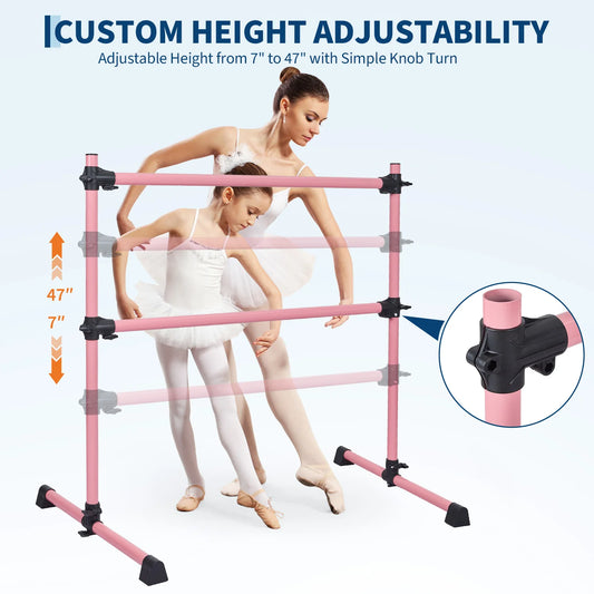 Freestanding Adjustable Dance And Pilates Barre For Home Practice