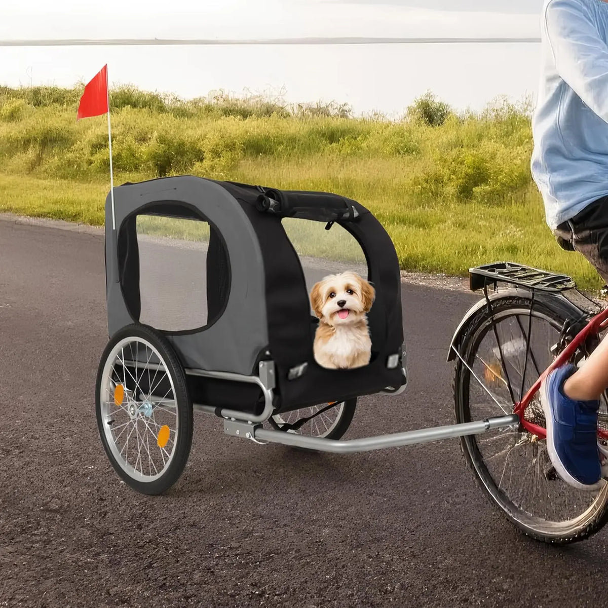 HiMISS Dog Bike Trailer And Jogging Stroller With Collapsible Design