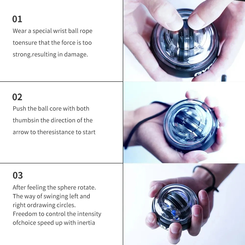 LED Wrist Power Trainer Gyro Ball For Wrist And Arm